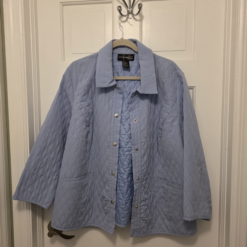 Requirements Quilted Light Weight Jacket Size 1X Snap Close